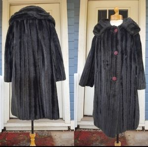 1960s faux fur coat large